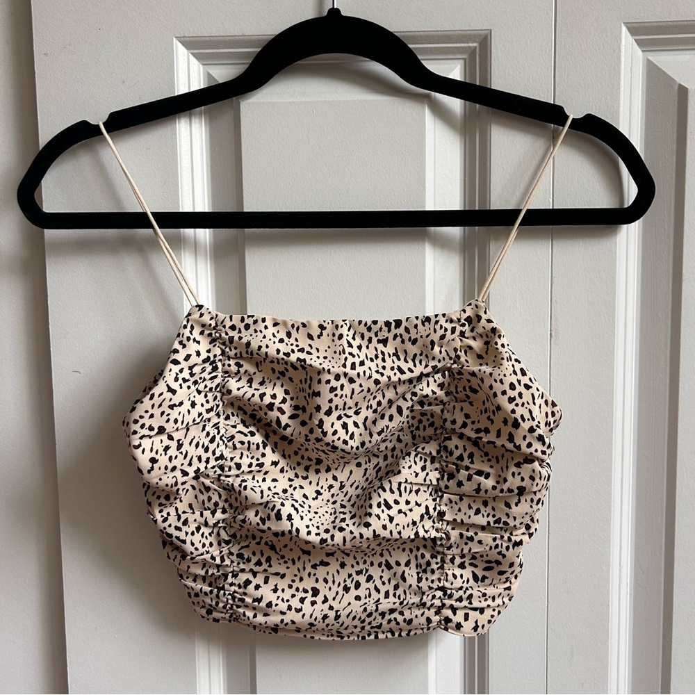 LA HEARTS CHEETA PRINT CROP TOP-XS